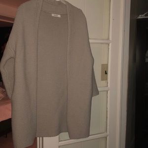 3/4 sleeve grey chunky sweater